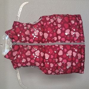 Healthtex Sleeveless Heart Toddler Girl Puffer Coat - Valentines Day Pink Heart